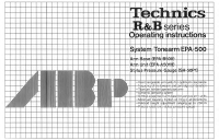 Technics - EPA-500 - Owners manual-4